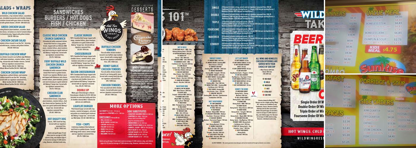 Wild Wing Menu