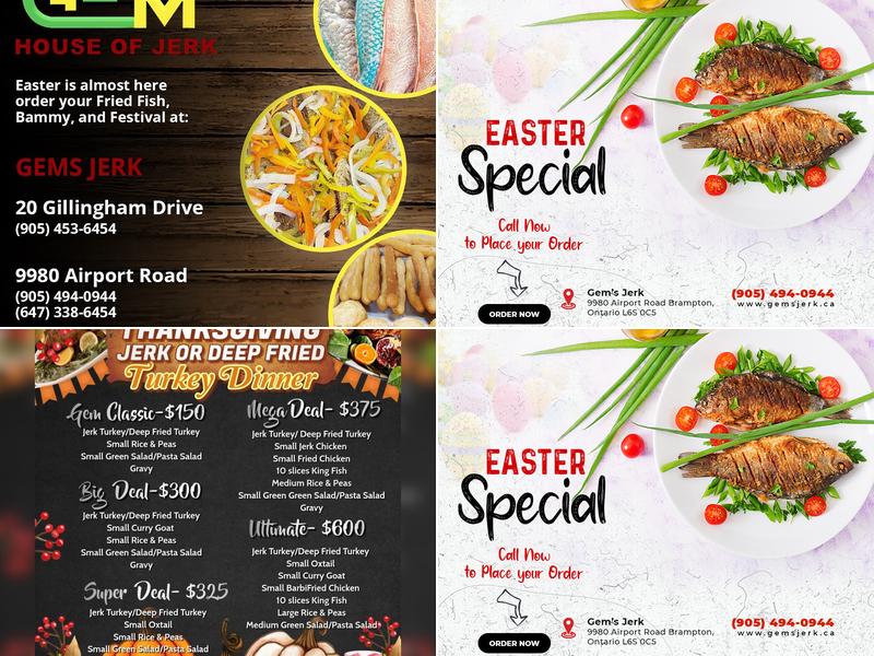 Gem's Jerk Menu