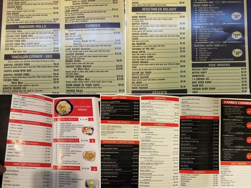 Shahi Tandoor Menu