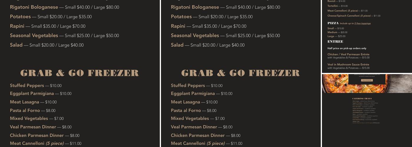 Lago Cafe Menu