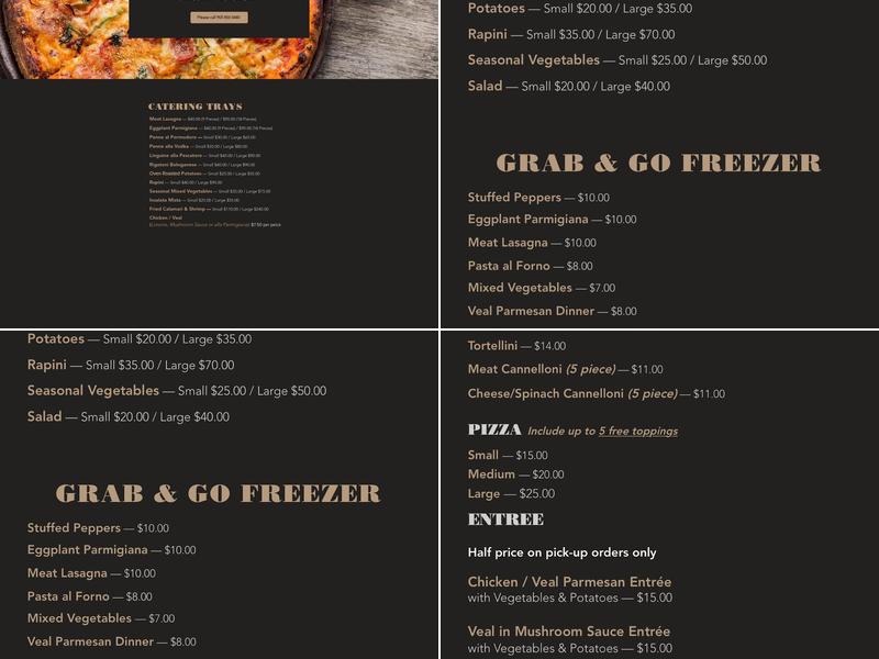 Lago Cafe Menu