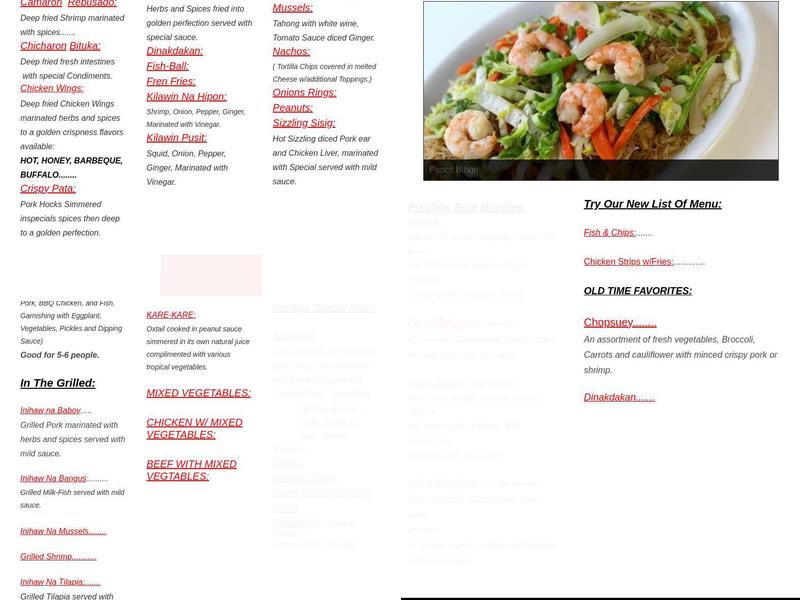 Prestige By Night Menu