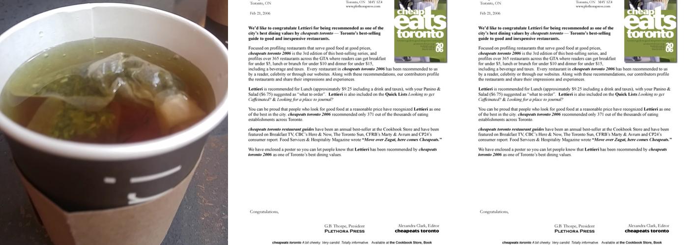 Lettieri Espresso Bar & Cafe Menu