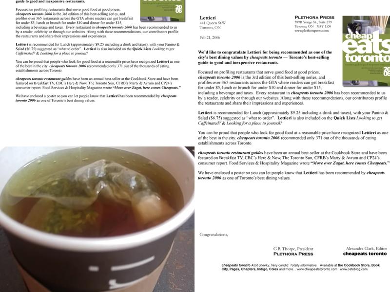 Lettieri Espresso Bar & Cafe Menu