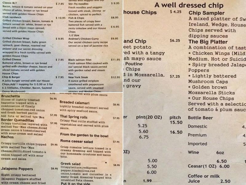 Andrew's Place Menu