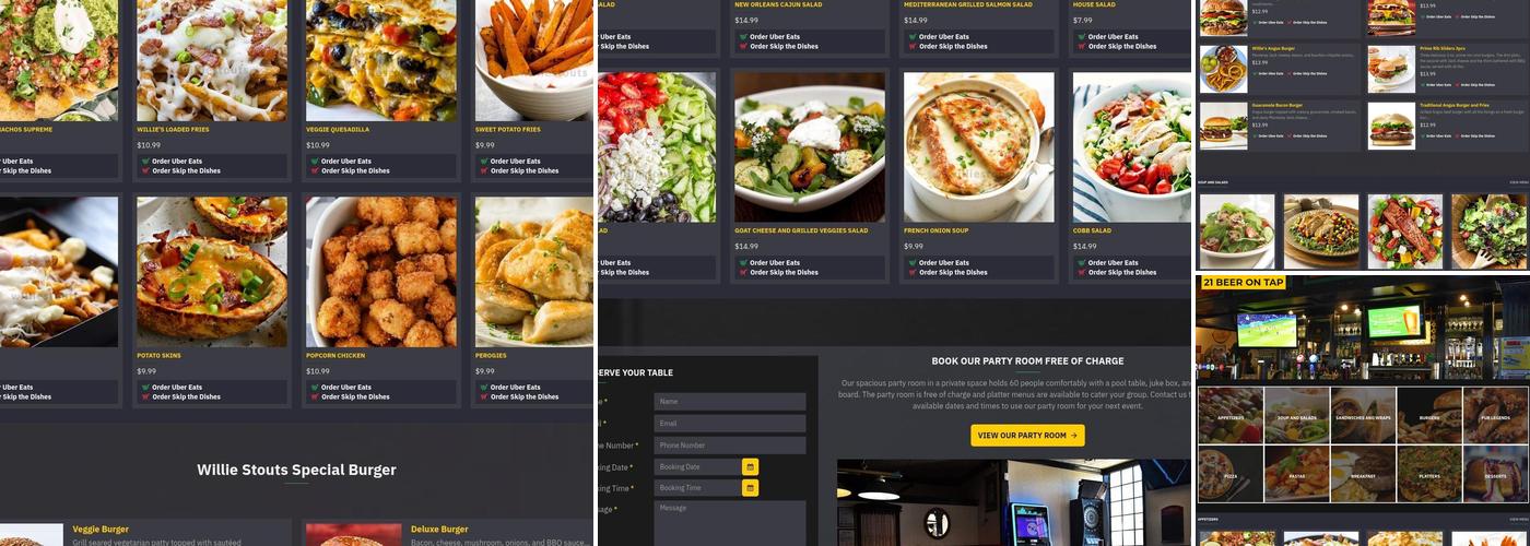 Willie Stouts Pub and Grill Menu