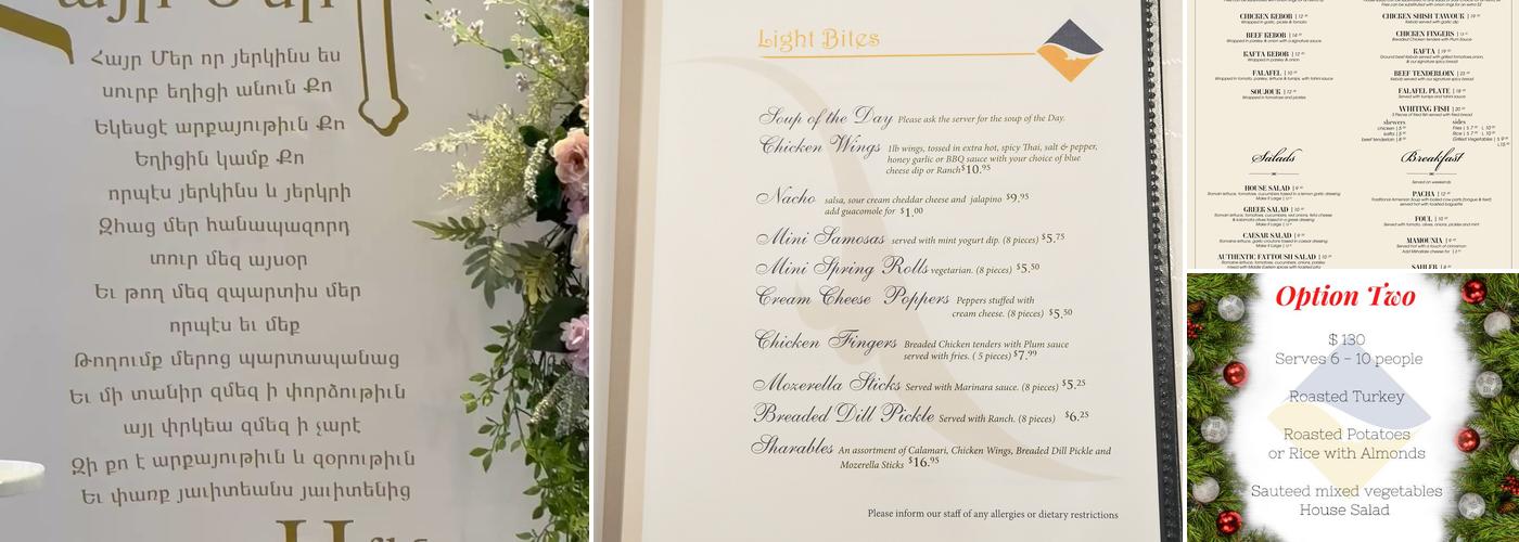Lara's Restaurant Menu