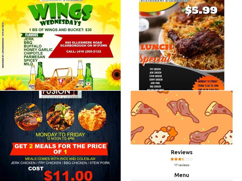 Fusion Restaurant And Lounge Menu