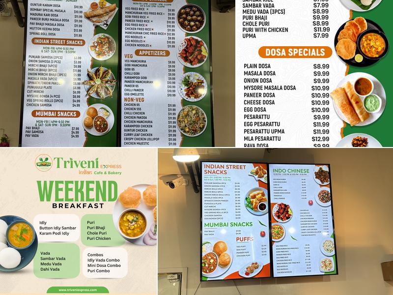 Triveni Express - Indian Café & Bakery Menu