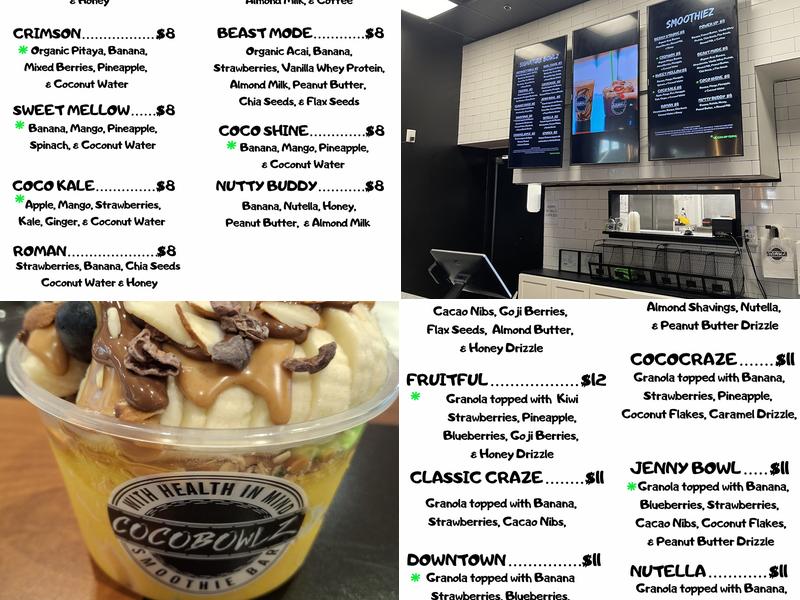 Cocobowlz - Haywood Mall Menu