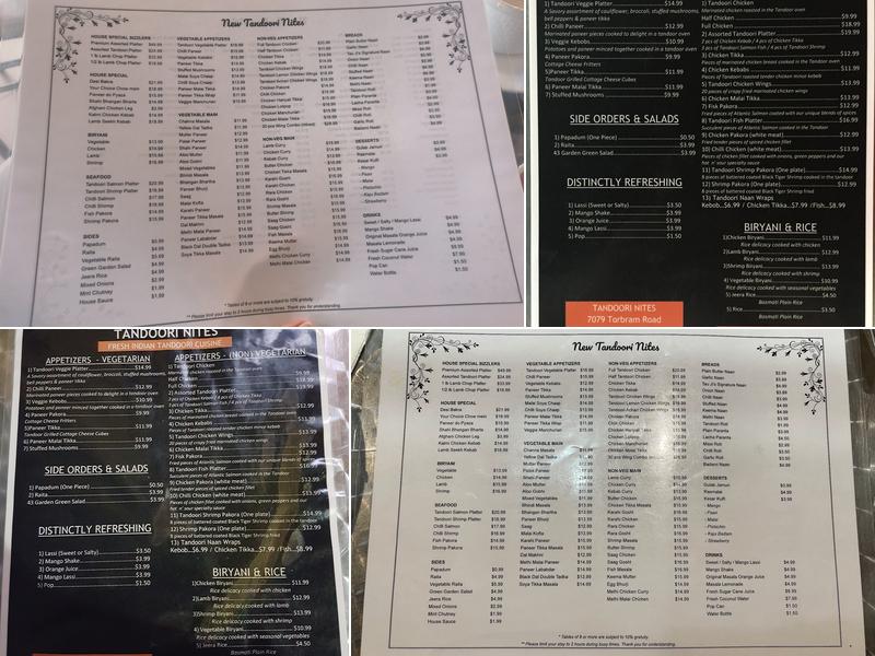 New Tandoori Nites Menu