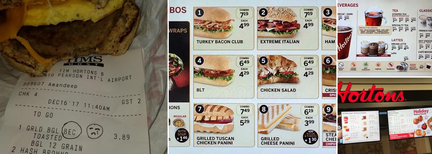 Tim Hortons Menu