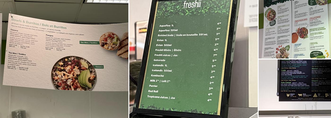 Freshii Menu