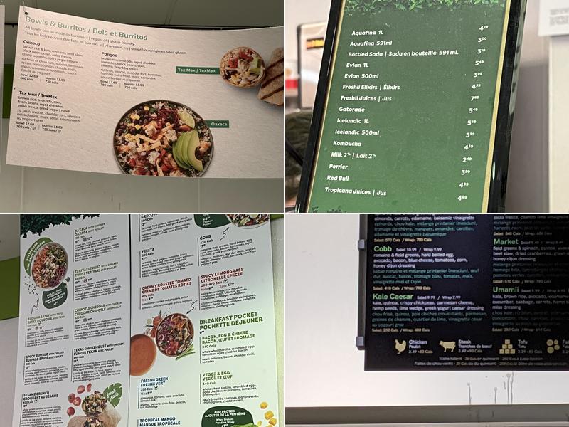 Freshii Menu