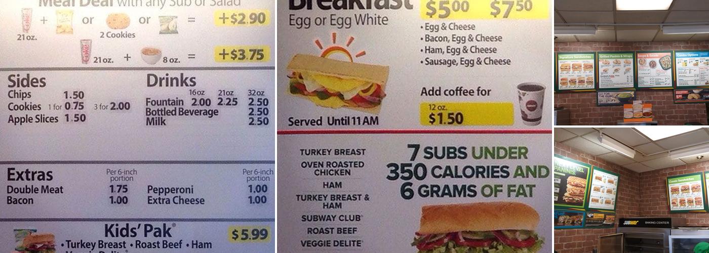 Subway Menu