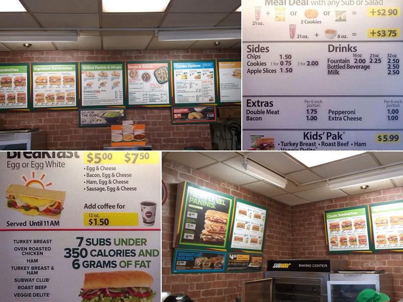 Subway Menu