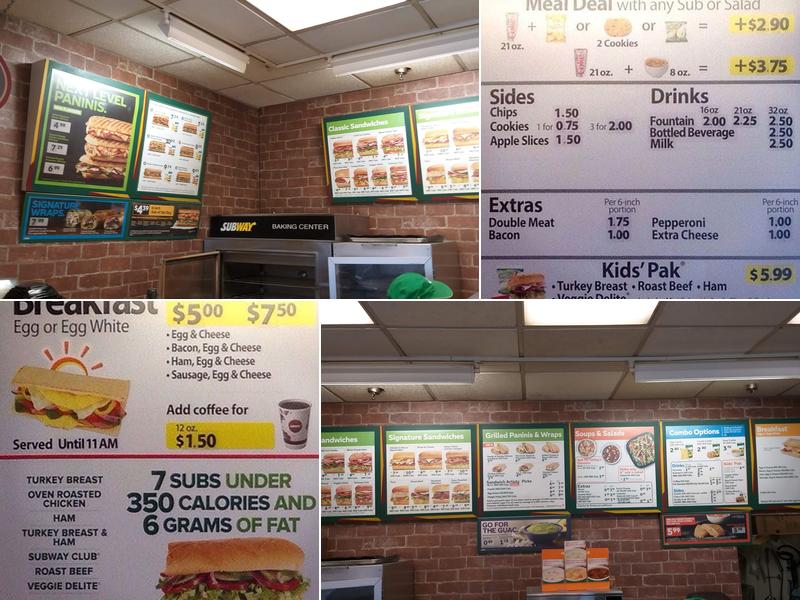 Subway Menu