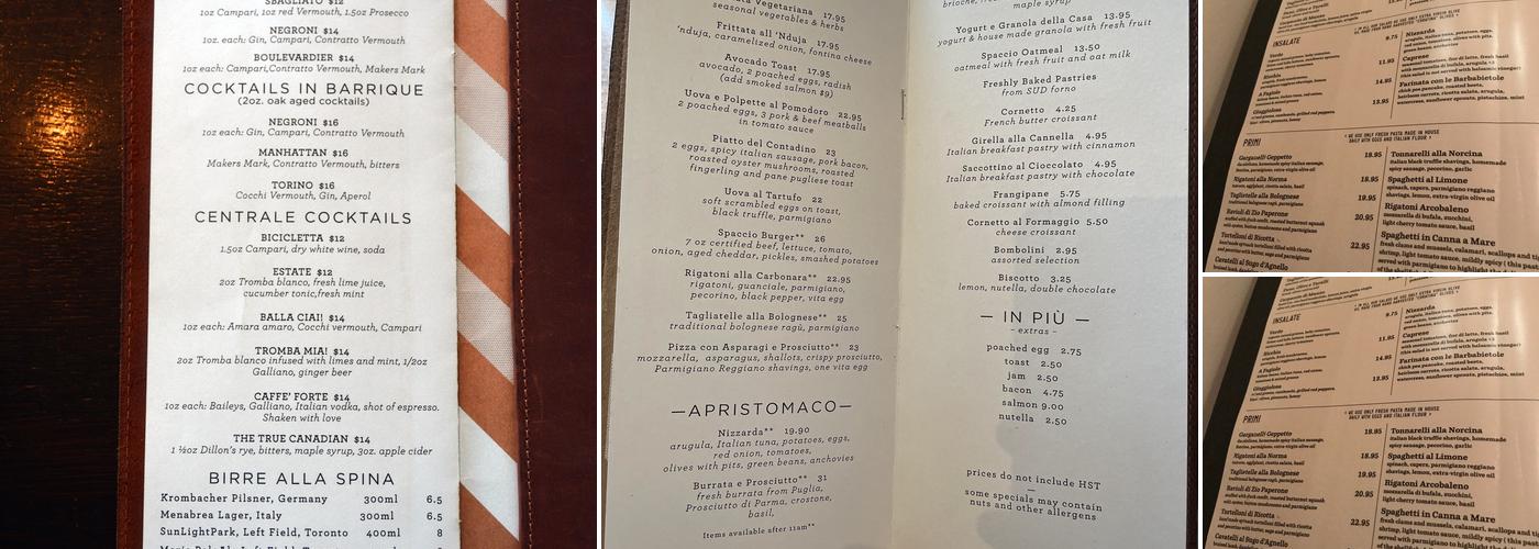Bar Centrale Menu