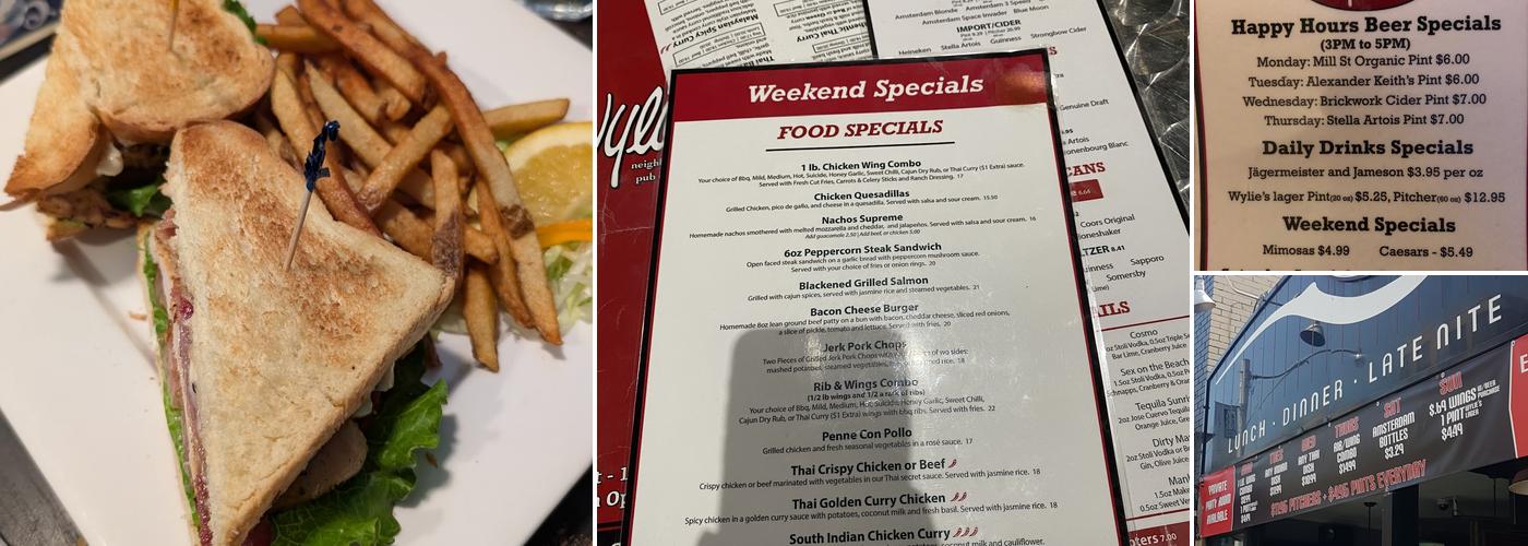 Wylie's Pub Menu