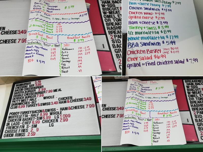 Derrick Express Menu