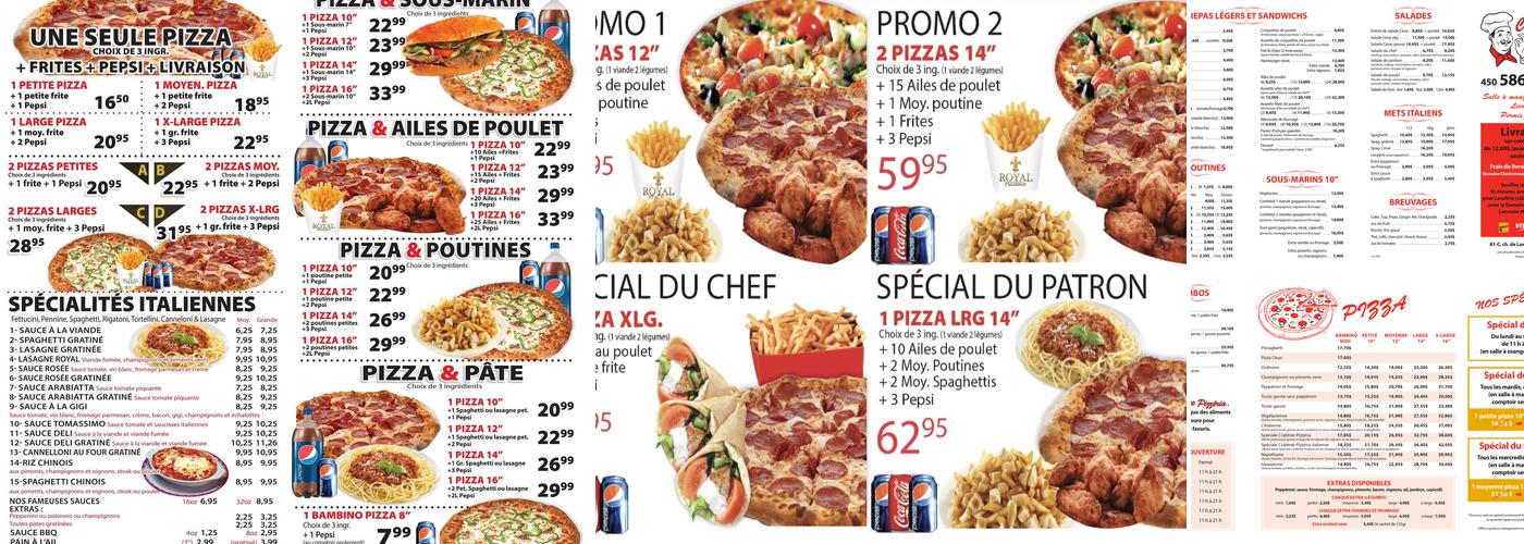 Royal Pizzeria Menu
