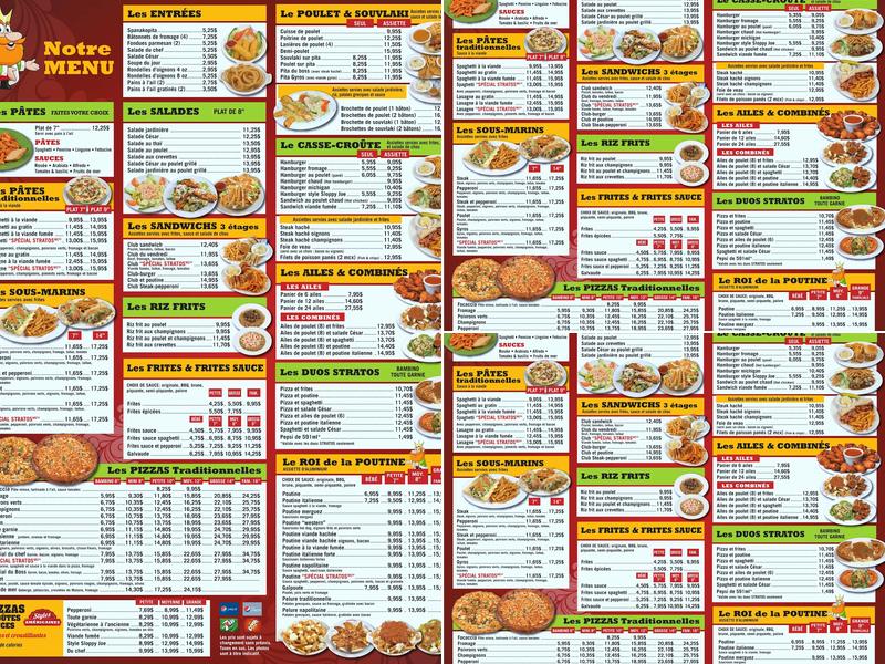 Stratos Pizzeria Menu