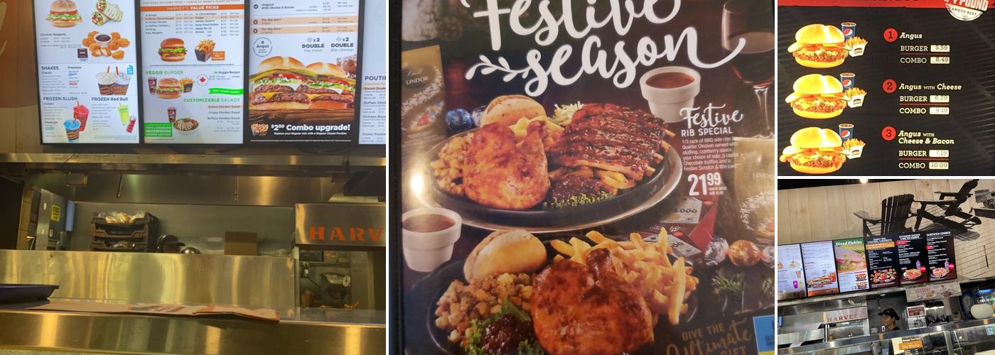 Harvey's Menu