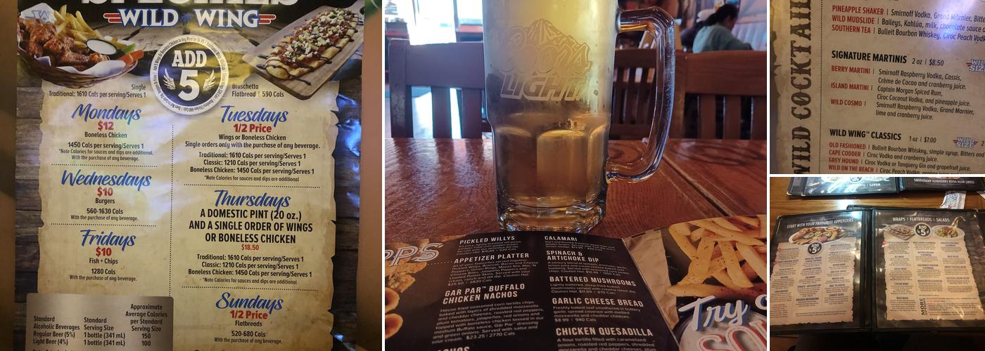Wild Wing Menu