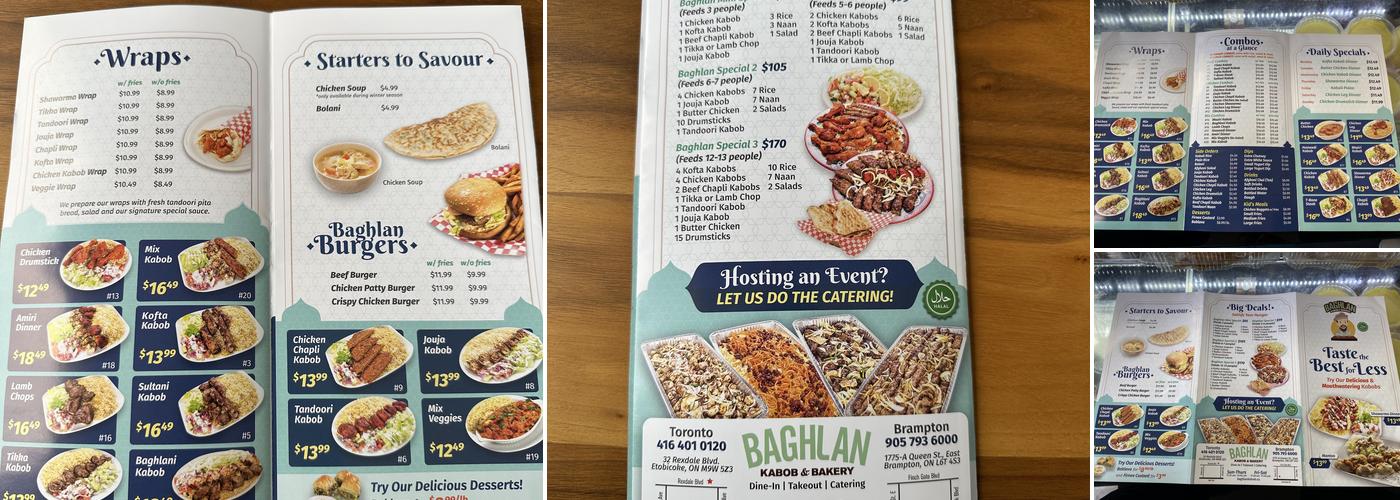 Baghlan Kabob & Bakery Menu