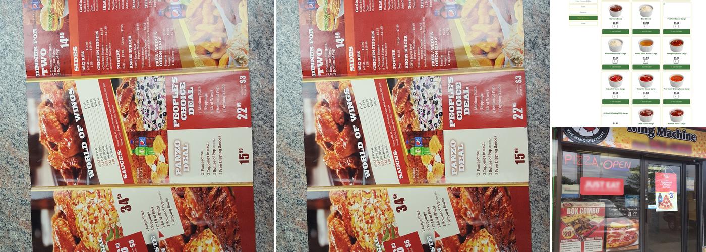 Wing Machine Menu