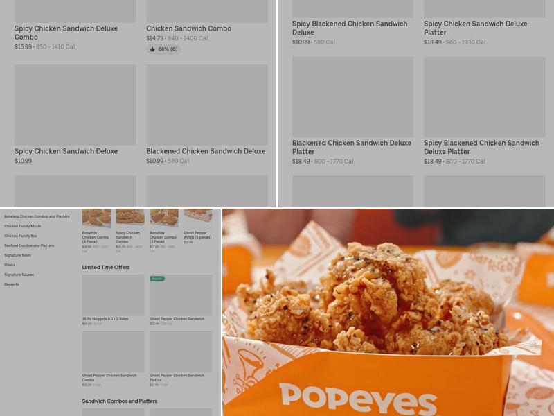Popeyes Louisiana Kitchen Menu