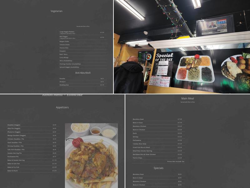 Indar's Roti & Doubles Menu