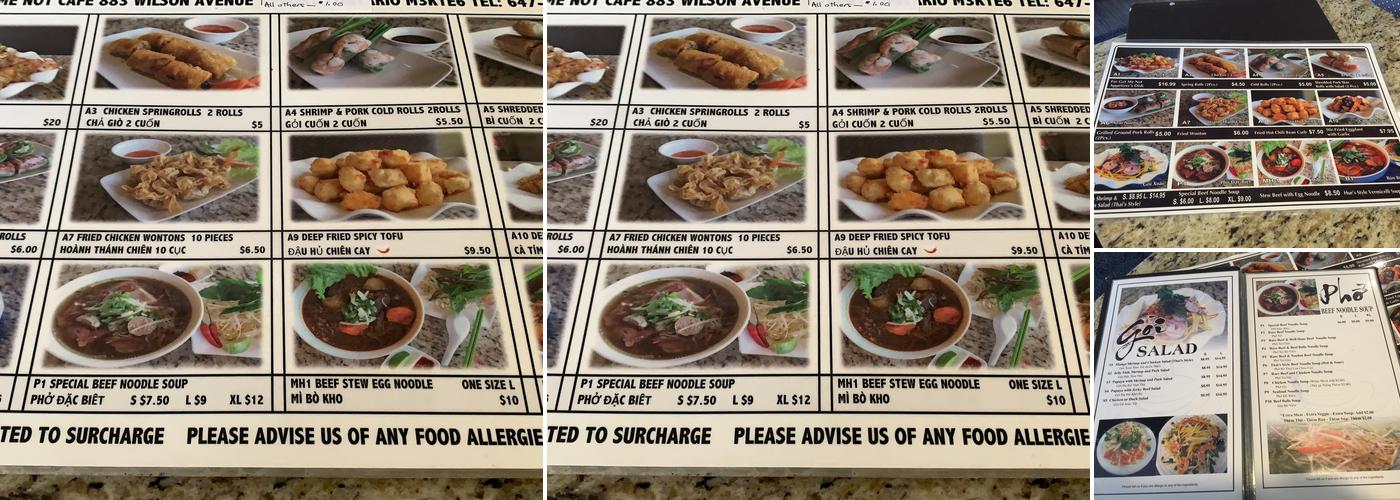 Forget Me Not Cafe Menu