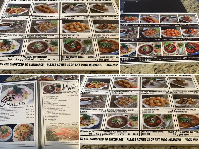 Forget Me Not Cafe Menu