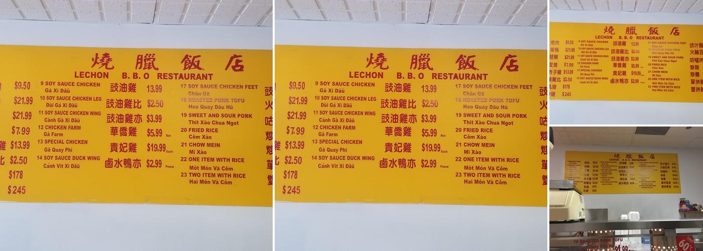 Mang Tomas Lechon Menu