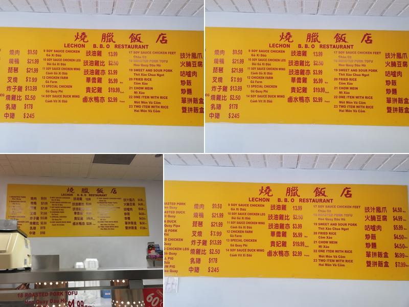 Mang Tomas Lechon Menu