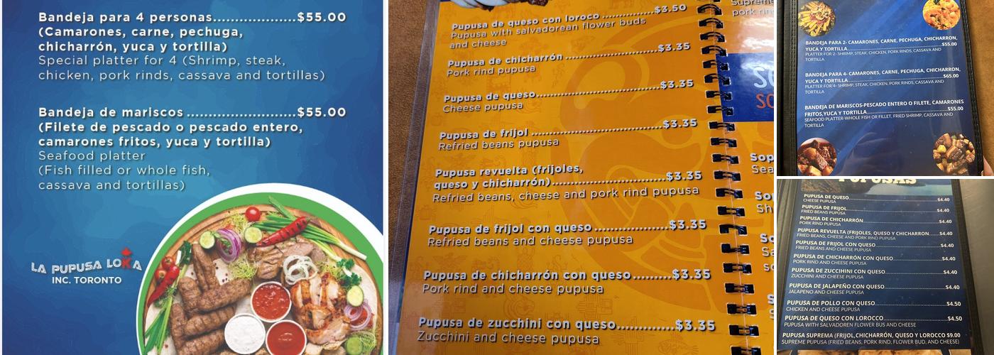 La Pupusa Loka Menu