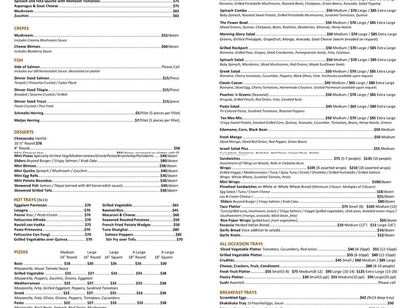 Milk ‘N Honey Menu