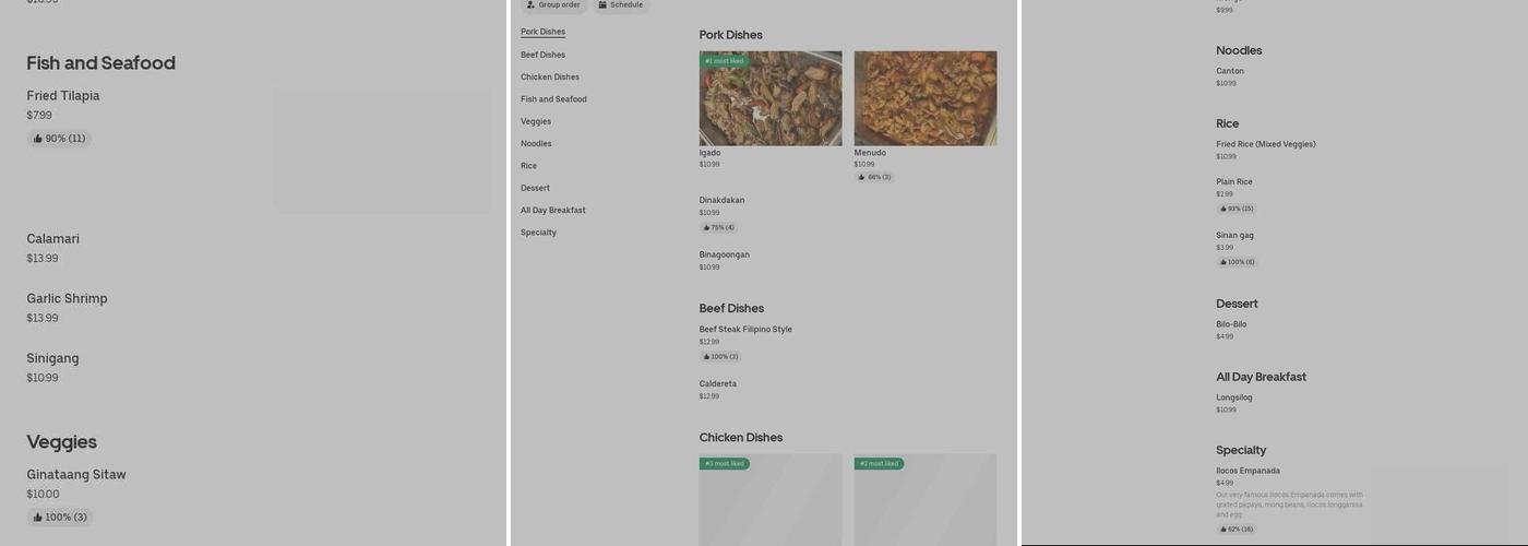 La Isla Menu