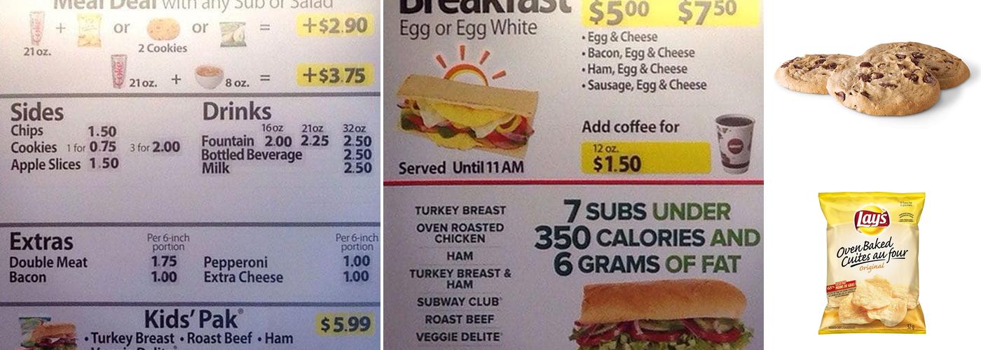 Subway Menu