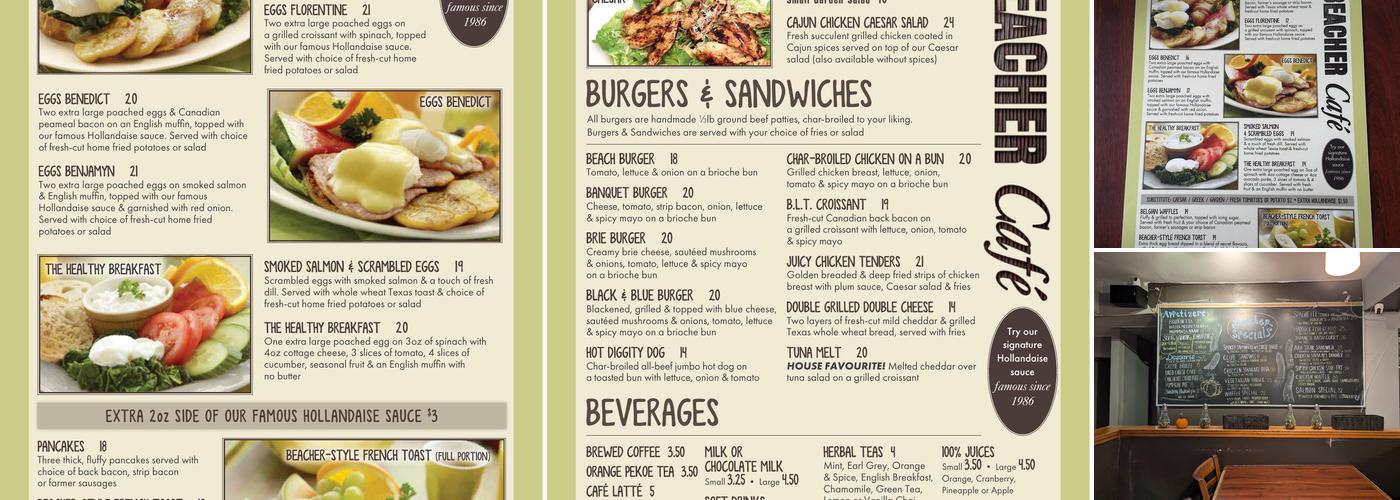 The Beacher Cafe Menu