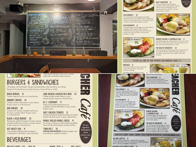 The Beacher Cafe Menu