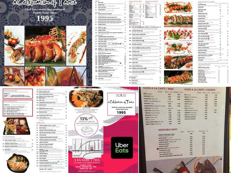 Yumei Sushi Japanese Restaurant Menu