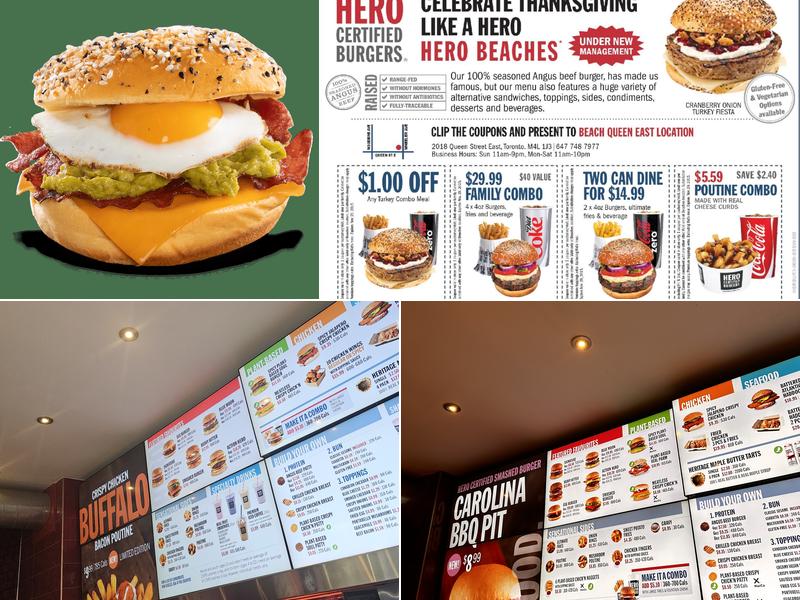 Hero Certified Burgers Menu