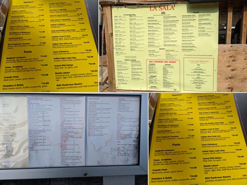 La Sala Restaurant Menu