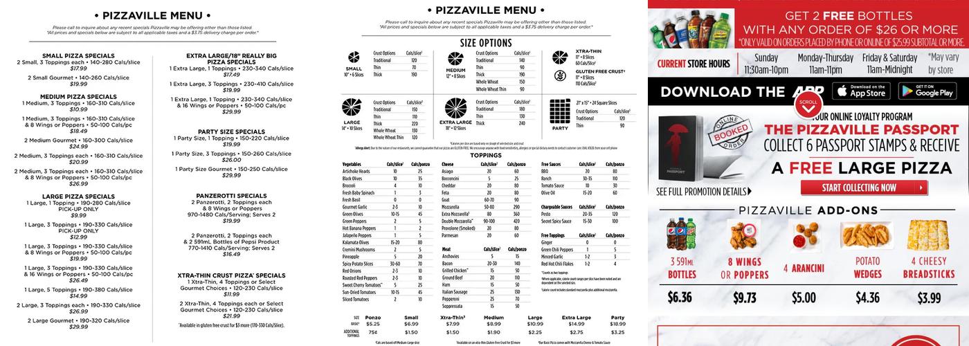 Pizzaville Menu