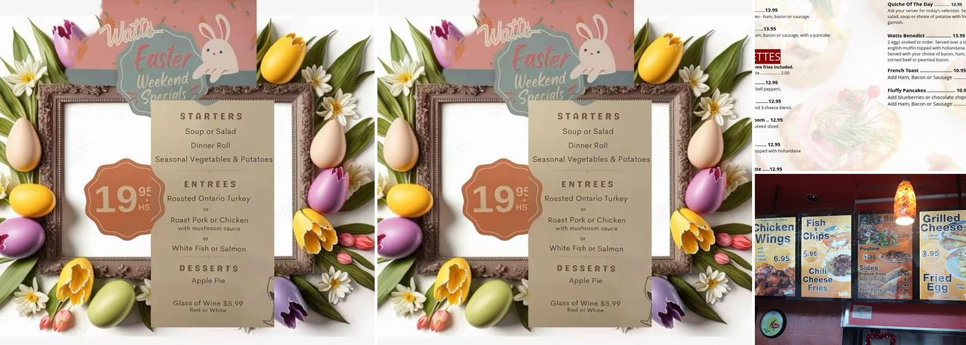 Watts Restaurant Menu