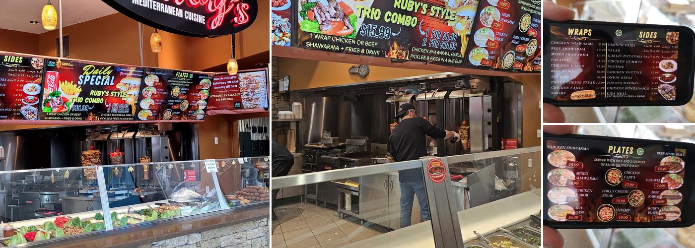 Ruby's Mediterranean Cuisine Menu