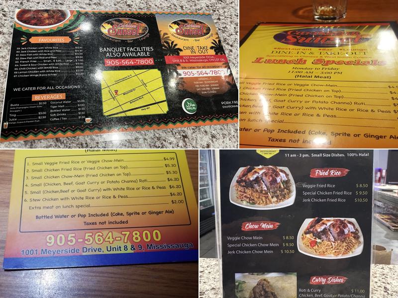 Caribbean Sunset Restaurant Menu