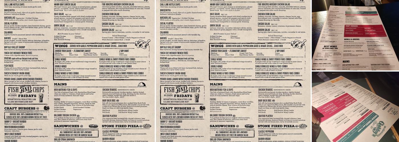 Gabby's Menu